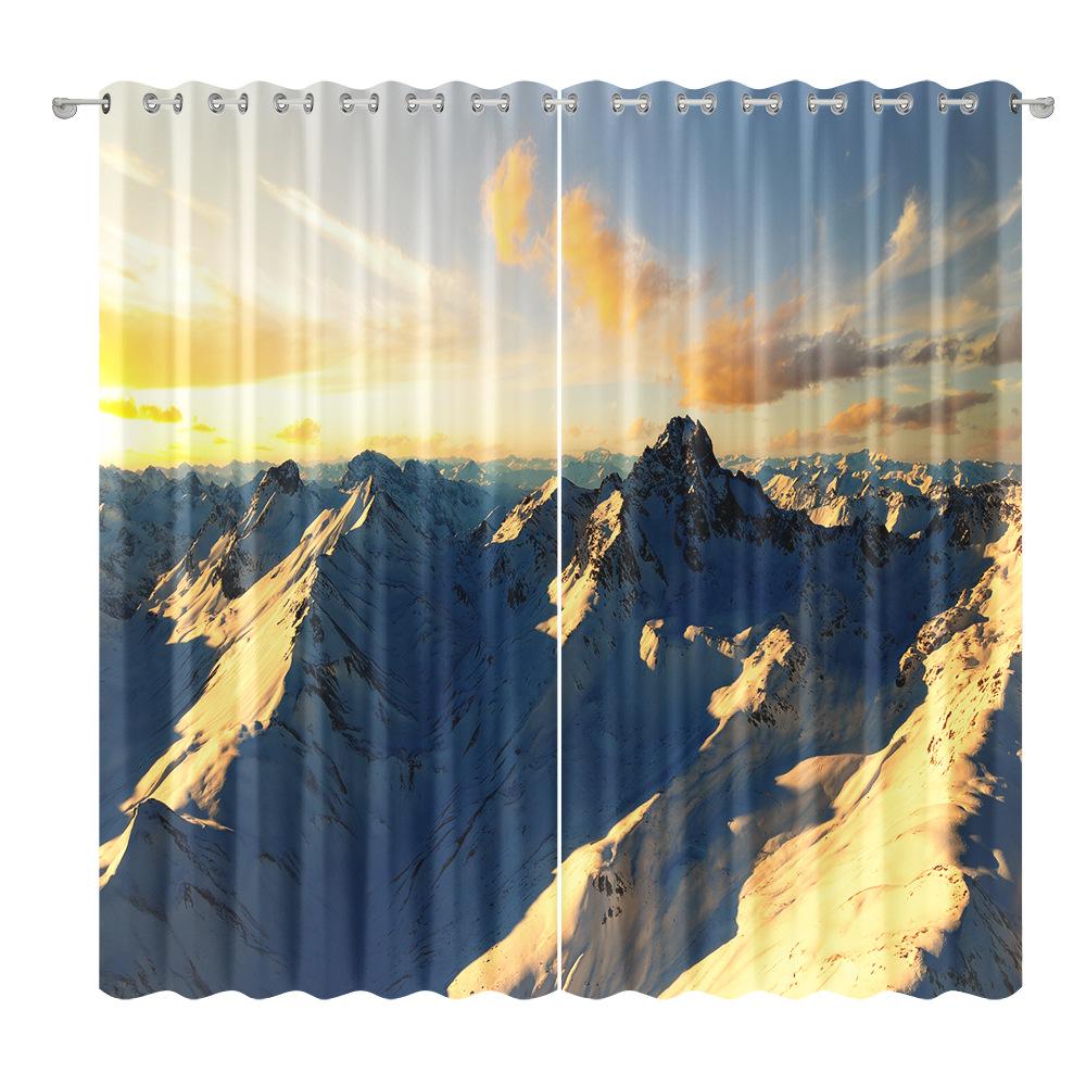 Landscape Curtain Cloth Bedroom Living Room Balcony Blackout Curtain Office Hotel Insulation Curtain