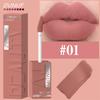 DUNUF 8-farbiger matter Samt glatter einfach aufzutragender quadratischer Tuben-Lippgloss wasserfester dreidimensional aufpolsternder Lippenstift