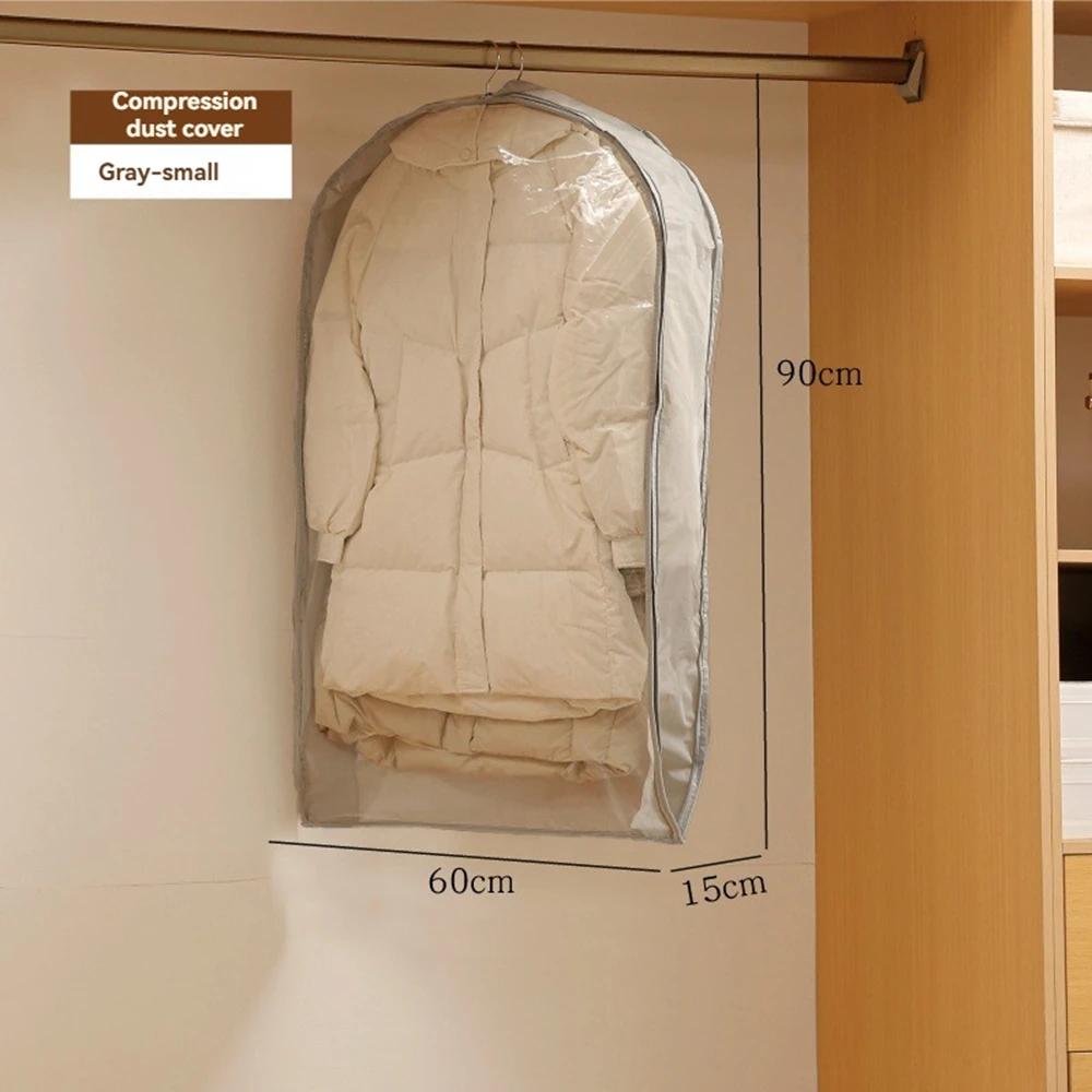 Down Coat Compression Dust Cover Closet Hanging Coat Dust Cover Waterproof Dustproof Household Transparent Clothes Storage Bag