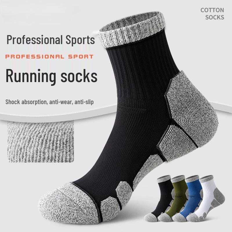 Herren Mittelhohe Geruchshemmende Laufsocken - Dicke Sohle für Herbst/Winter, Ideal für Marathon und Sport