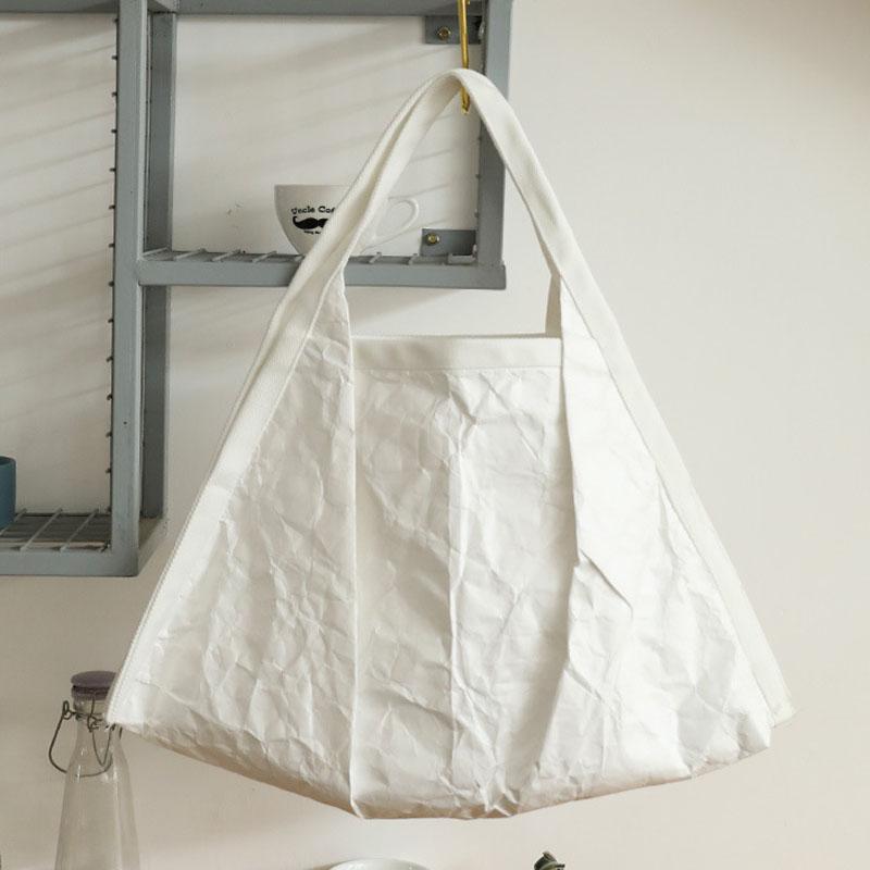 Hylhexyr Maskenförmige Umhängetasche Plissierte DuPt-Papier-Handtasche Lässige Tragetasche Unifarbene Einkaufstaschen Für Damen