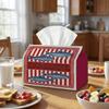 2D Flat,1pc Retro Graphic Artistic Tissue Box-Fish Stripe Pattern Print, Durable Fabric for Kitchen, Living Room, Bedroom, Car for Home & Party Decora