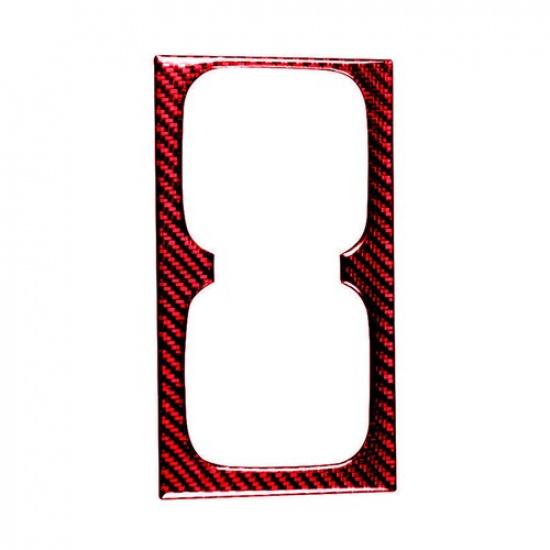 Red Carbon Fiber Water Cup Holder Cover Trim Fit For Honda Civic 8th Gen 06-11