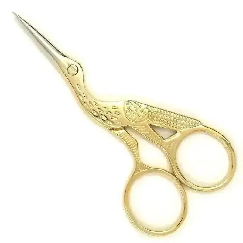 Stainless Steel Crane Shaped Small Scissors Vintage Crane Shaped Embroidery Sewing Handmade Scissors Eyebrow Trimming Scissors