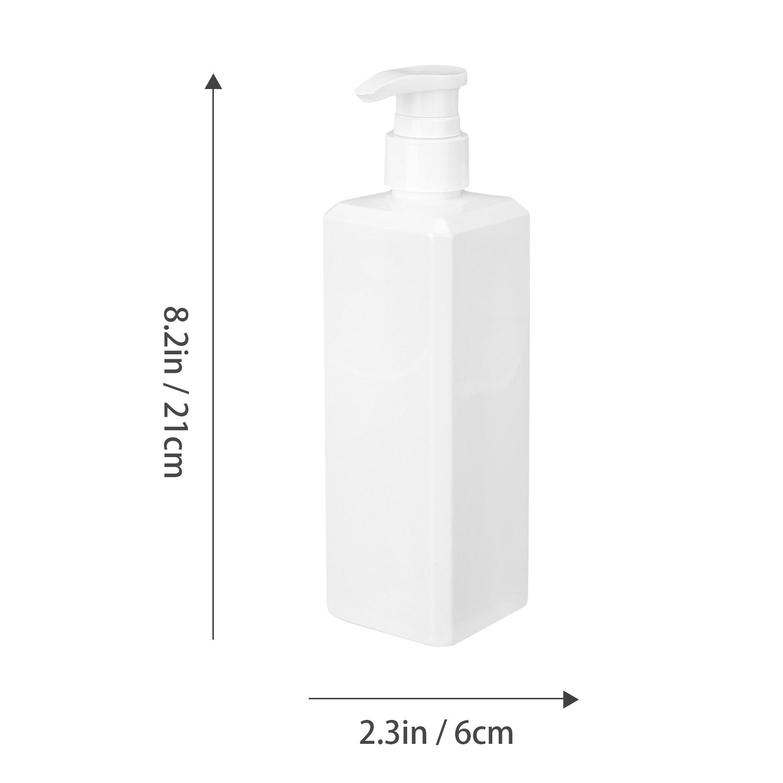 

2Pcs Soap Bottle 500Ml Black White Plastic Liquid Dispenser for Shower Gel Shampoo Lotion Fine Craft Refillable Easy Clean белый