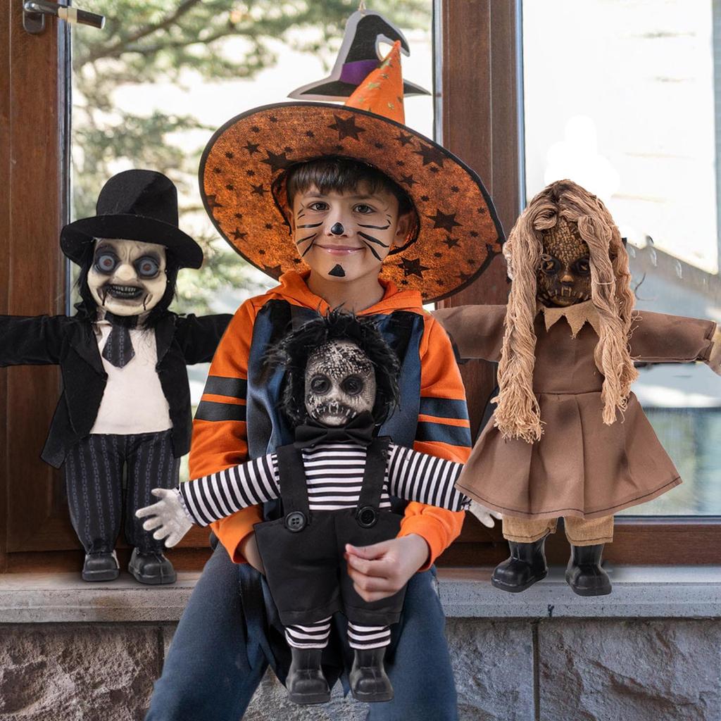 Halloween Horror Doll Ornament Pumpkins Witch Vampires Rupture Doll Atmosphere Decoration Props
