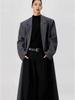 Men's Black Wool Trench Coat - Korean Style, Mid-Length, Over-the-Knee for 2025 Spring/Autumn