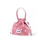 Macni Heart Velvet String Pouch Bag Pink