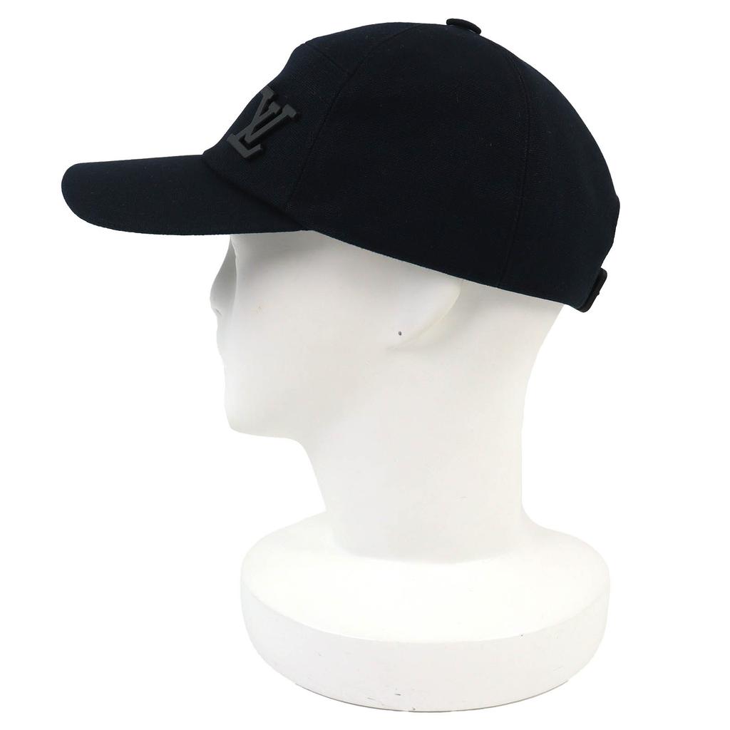 Very Good LOUIS VUITTON Cap Aerogram Baseball cap hat black cotton mens M M77124 Used