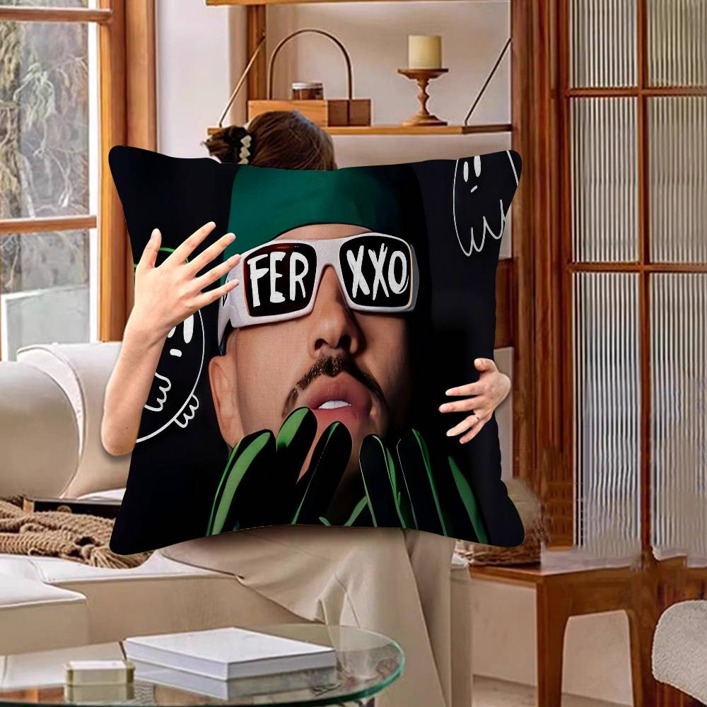 Ferxxo Hot Singer Feid Ferxxo Cushion Cover Polyester Sofa Cushions Decorative Throw Pillows Home Decoration Pillowcover