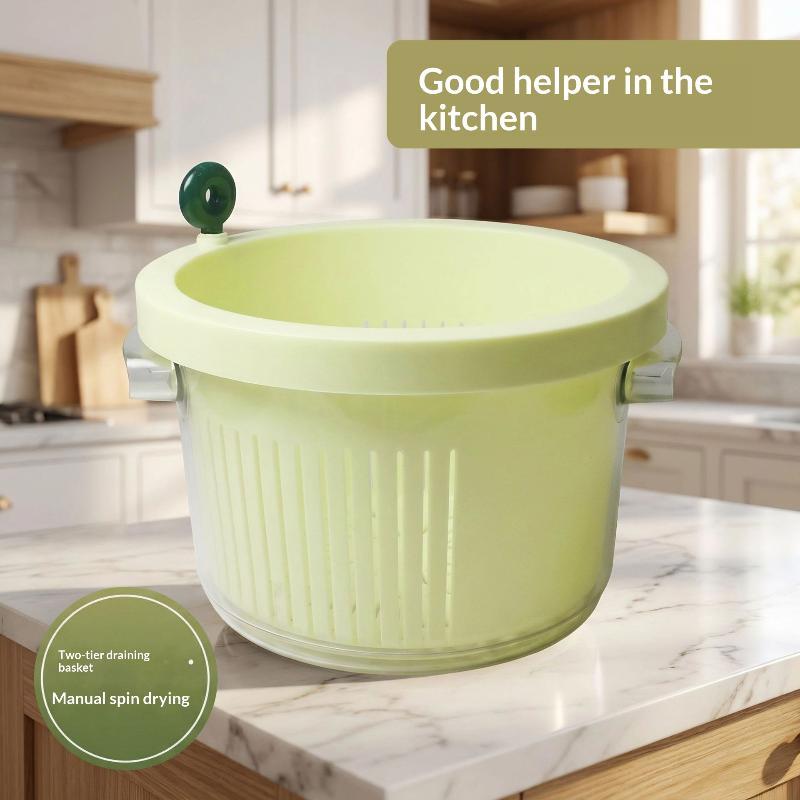 Manual Salad Spinner BPA Free Multifunctional Vegetable Washer Dryer Portable Design for Outdoor Barbecue Party Use
