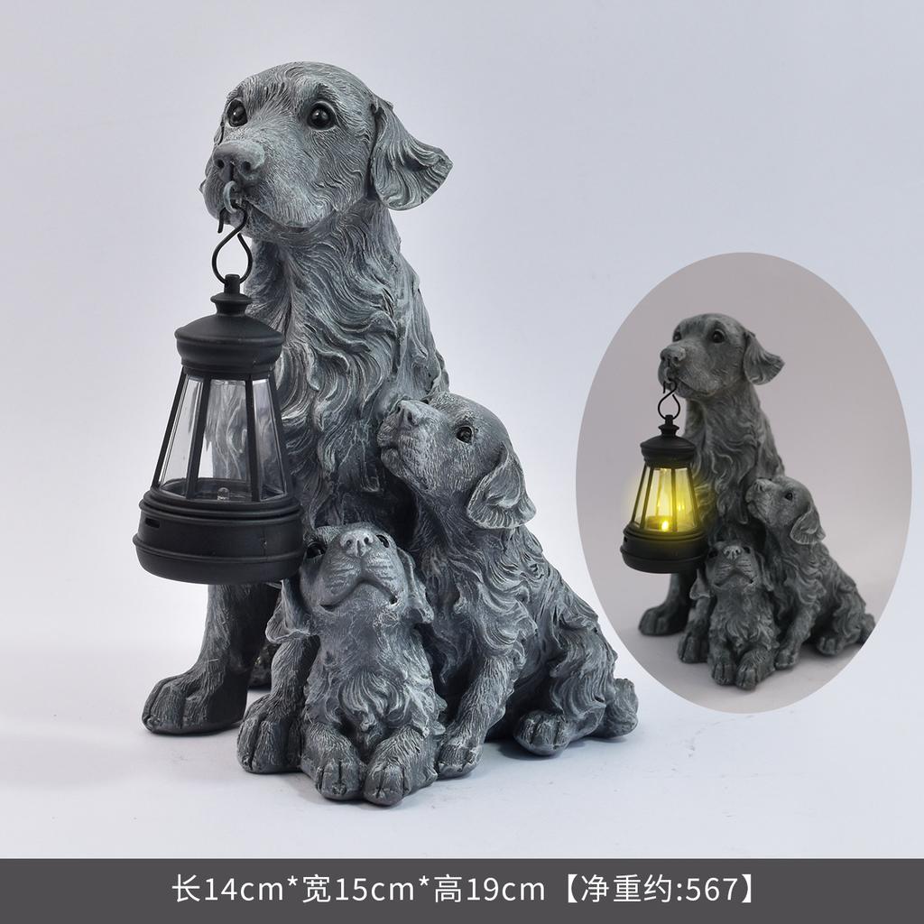 JYL TS/142,Simulation Dog Figurine Garden Decor Craft Solar Outdoor Light Animal Statue Night Lamp