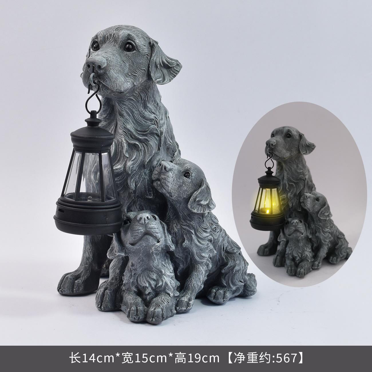 

JYL TS/142,Simulation Dog Figurine Garden Decor Craft Solar Outdoor Light Animal Statue Night Lamp One Size пастельный оранжевый