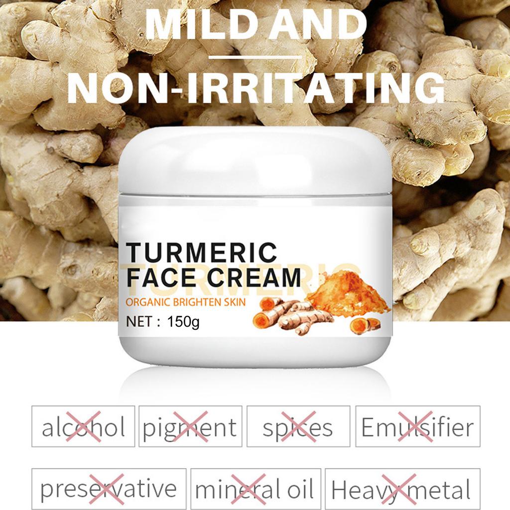 Cremă de Față cu Turmeric Sigură Hrănitoare Albire Luminozitate Reduce Liniile Fine Cremă Hidratantă de Față pentru Femei Bărbați