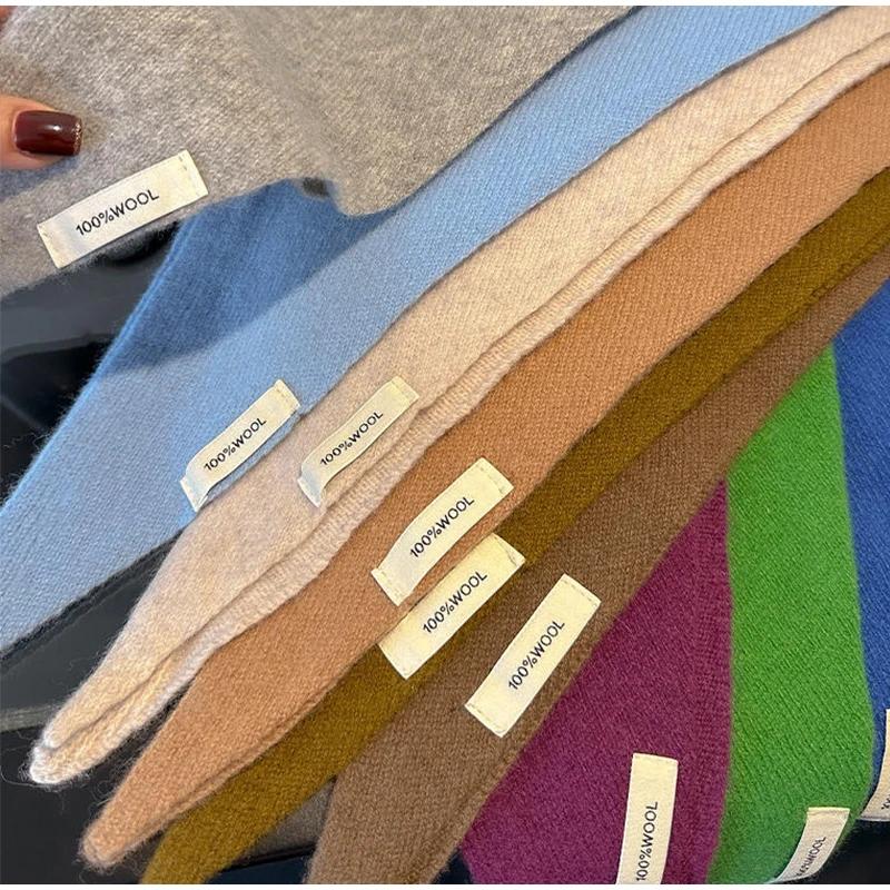 100% Wolle Dreieckstuch Britisch Koreanisches Dreieckstuch Nischen Damen Kopftuch Strickschal Multifunktionaler Warmer Strickschal