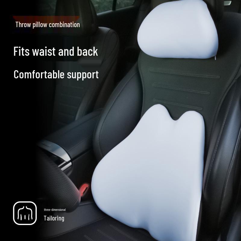 Memory Foam Lumbar and Neck Support Car Cushion Set