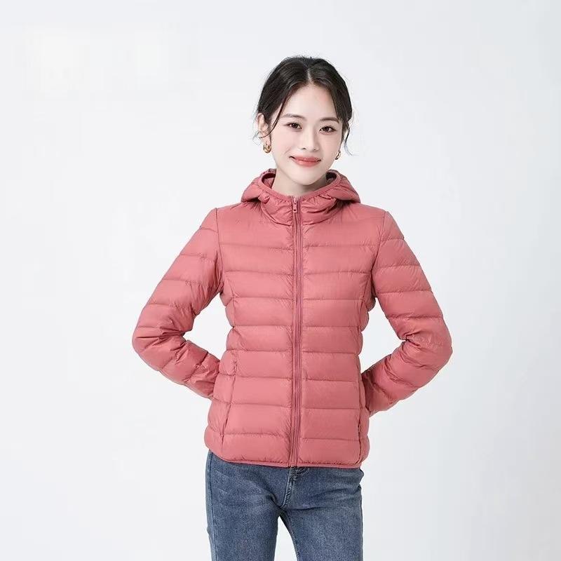 Light down jacket women's hooded new autumn and winter casual small white duck down warm and cold coat