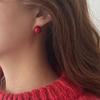 Red Pearl 12mm Earrings