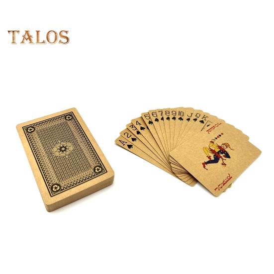 54Pcs/Set Kraft Paper Poker Card Waterproof Game Card Deck Kids Adults Family Night Multi-player Interactive Classical Card Board Game Props