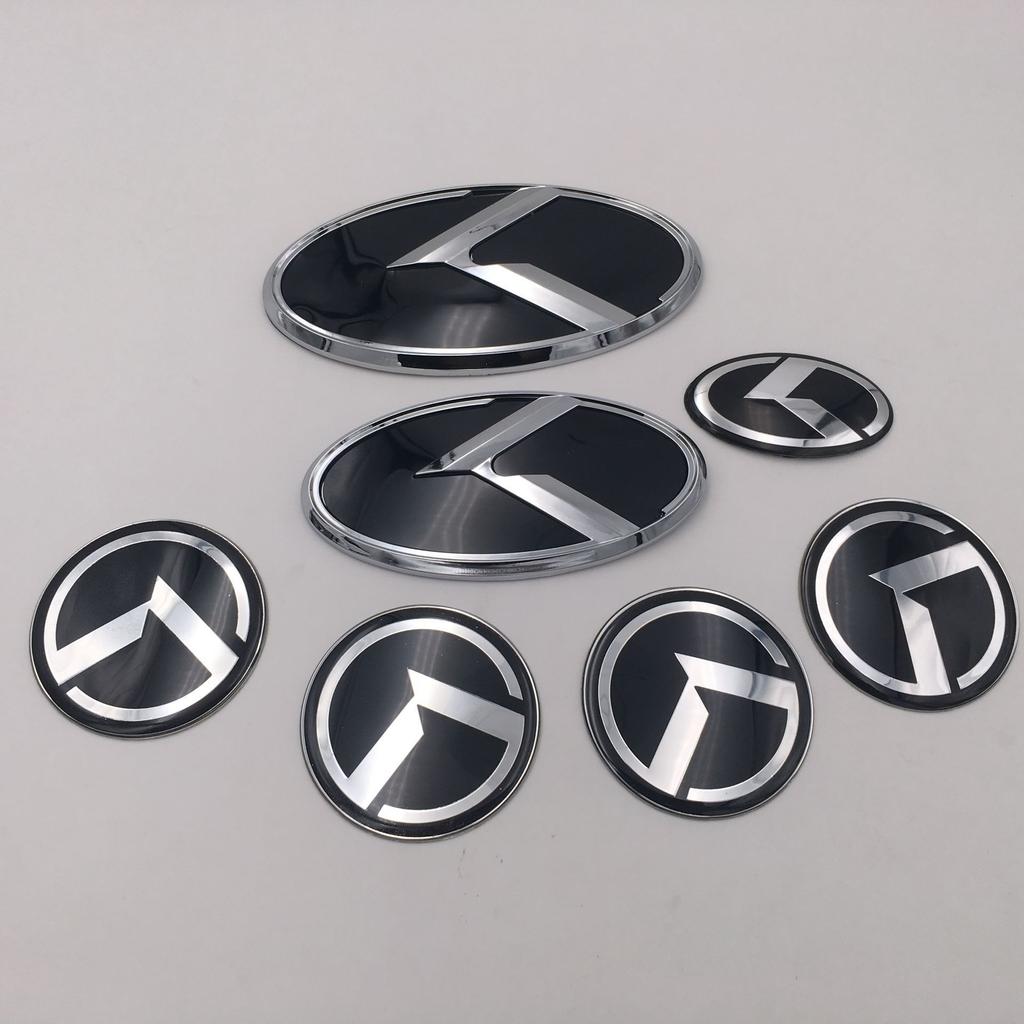 7 Stück 3D ABS K Logo Auto Motorhaube Heckklappe Logo Emblem Abzeichen Aufkleber für Kia Sportage Sorento Optima Forte Rio Stinger K5