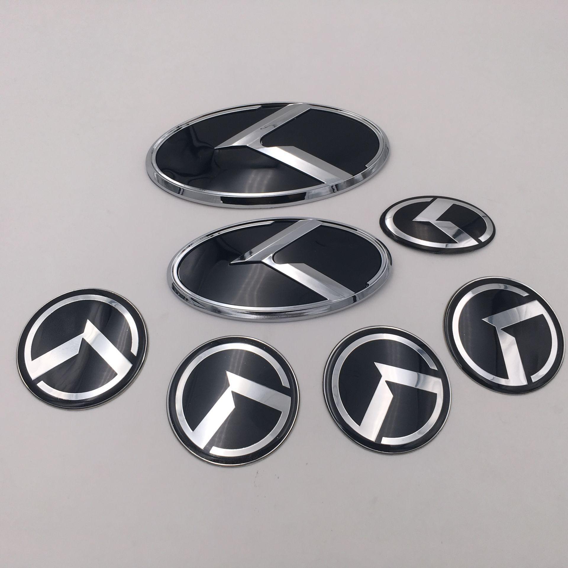 

7pcs 3D ABS K Logo Car Front Hood Rear Trunk Logo Emblem Badge Stickers for Kia Sportage Sorento Optima Forte Rio Stinger K5