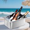 Ice Bucket Beverage Cooler Metal Storage Tub for Wine Beer Champagne Chiller Stainless Steel