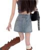 Spicy Girl Retro High-Waist Denim Midi Skirt: Summer 2025 Slimming A-Line Bodycon for Women