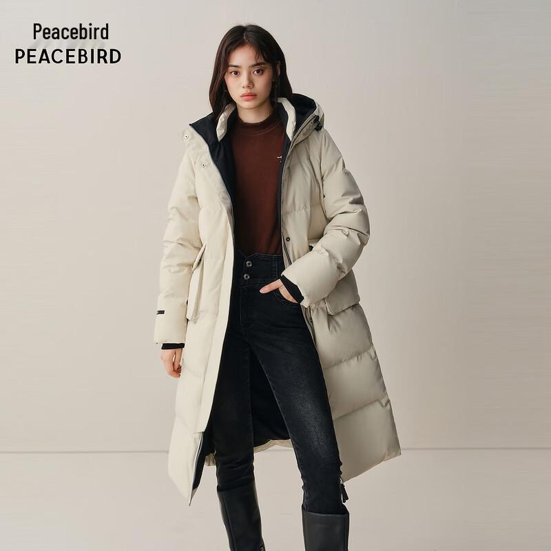 Peacebird Women's Mid-Length Hooded Down Jacket