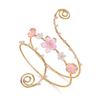 Enamel Glaze Craft Floral Arm Bracelet Adjustable Hollow Out Armlet  Vacation Style