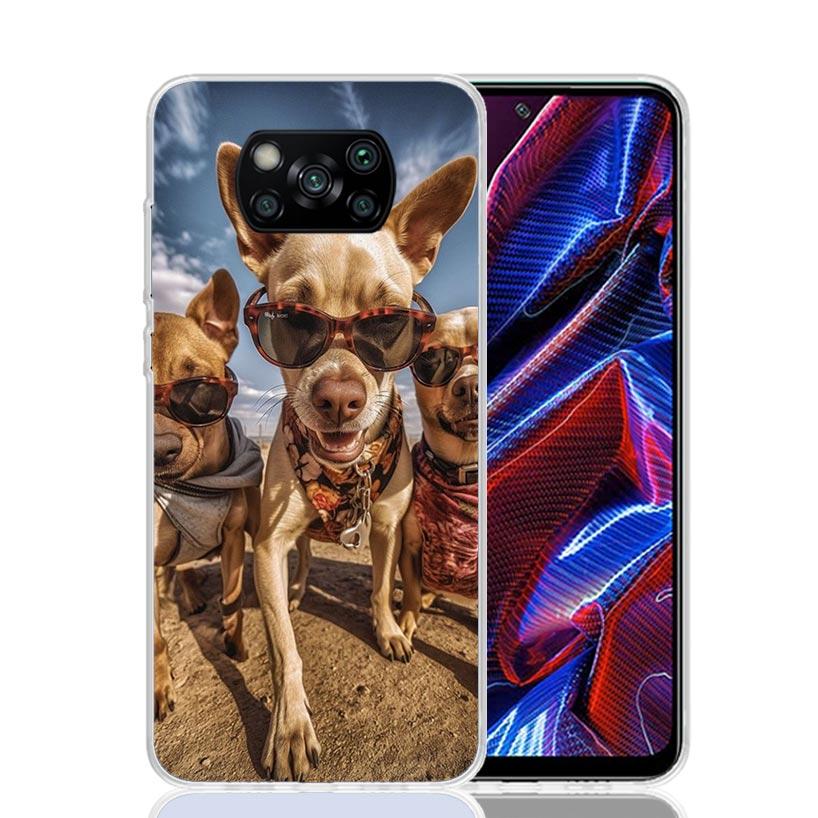 Funny Selfie Dogs Group Phone Case For Xiaomi Poco X7 X6 X5 Pro F7 Ultra Redmi 15C 15 13 13C 12 12C 10 10A 10C 9 9A 9C 9T Cover