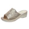 Fashion Woman Shoes 2025 Summer Brand Open Toe Woman Slippers Fashion Office Slippers Ladies Crystal Round Toe Wedges Women's Sandals
