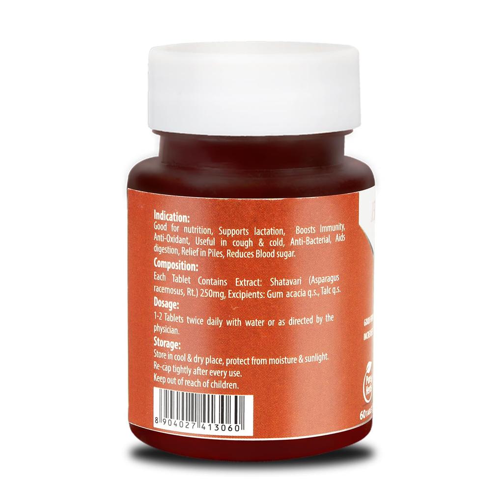 Baidyanath Shatavari Tablets 60 Tabs X Pack of 2 250mg Herbal Supplement for Immunity Strength and Wellness Support