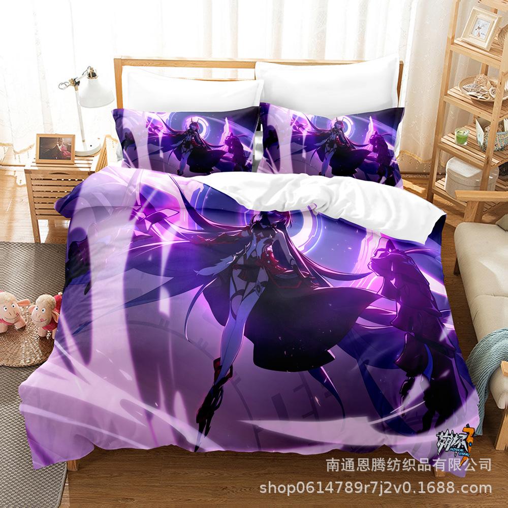 2014 Honkai Impact 3 Bedding Set Single Twin Full Queen King Size Kawaii Girl Bed Set Teenager Bedroom Duvetcover Sets 3D Print