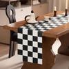 Black and White Checkered Table Runner, Classic Linen, Perfect for Race Themed Parties and Events