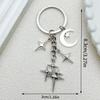 Metal Star and Moon Pendant Keychain for Bags and Luggage