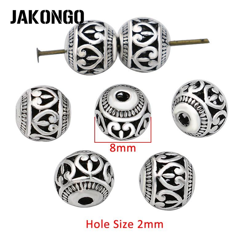 10Pcs Antique Silver Plated Hollow Butterfly Loose Spacer Beads For Jewelry Making Bracelet Accessories 8Mm