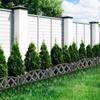 6x Plastic Garden Fence Gray Border Palisade Edging Lawn 3m