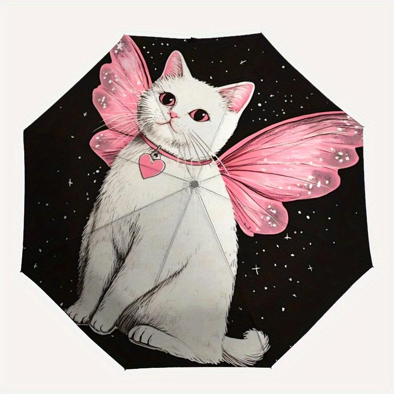 

1pc Fairy Cat Automatic Open/close Folding Umbrella, Compact Portable Travel Umbrella, Durable Construction yy250809055