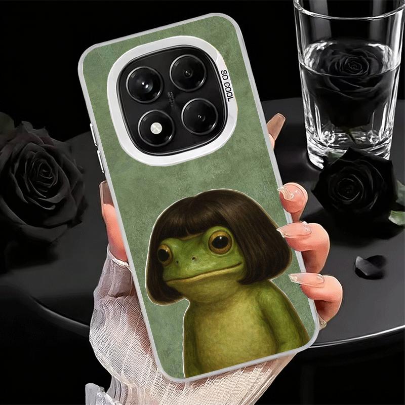 Cute Cartoon Frog Shockproof Phone Case for Xiaomi Redmi Note 15 14 13 12 Pro Plus 11 11S 11T 5G Cover Anti Fall Fundas