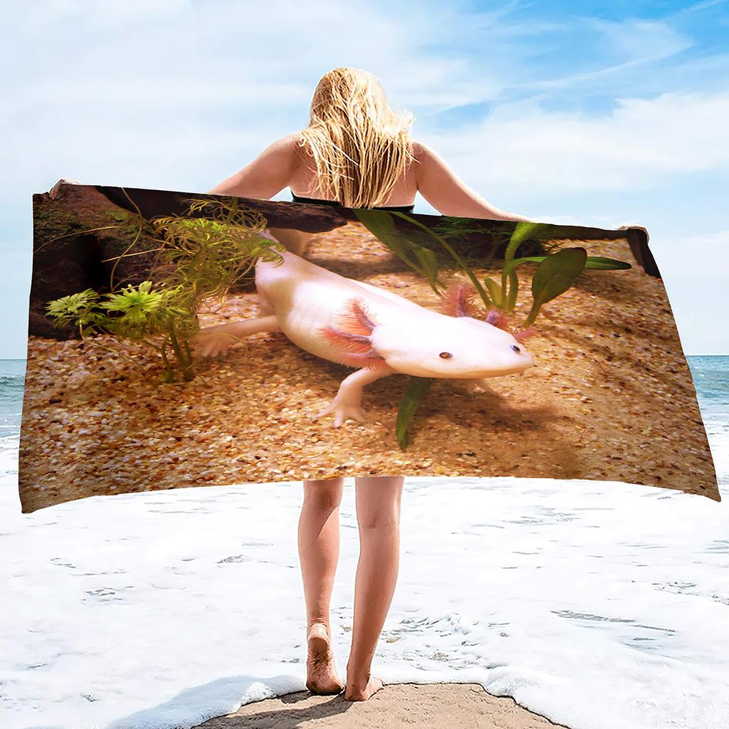 Cartoon Salamander Series Seaside Vacation Beach Towel Swimming Bath Towel Microfiber Sports Towel