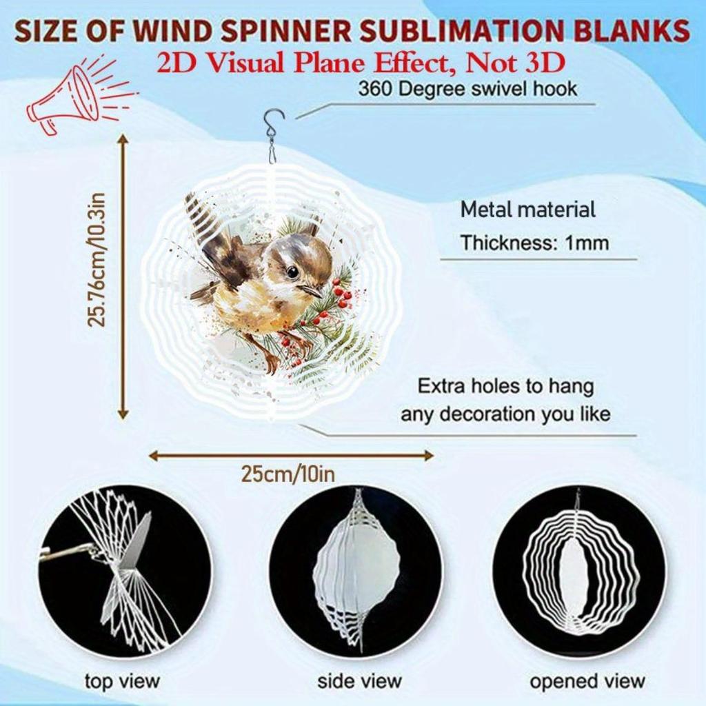 Metal Wind Chime with Rotating Pine Branch and Bird Design Rustic Outdoor Garden Patio Decor No Battery Holiday Gift