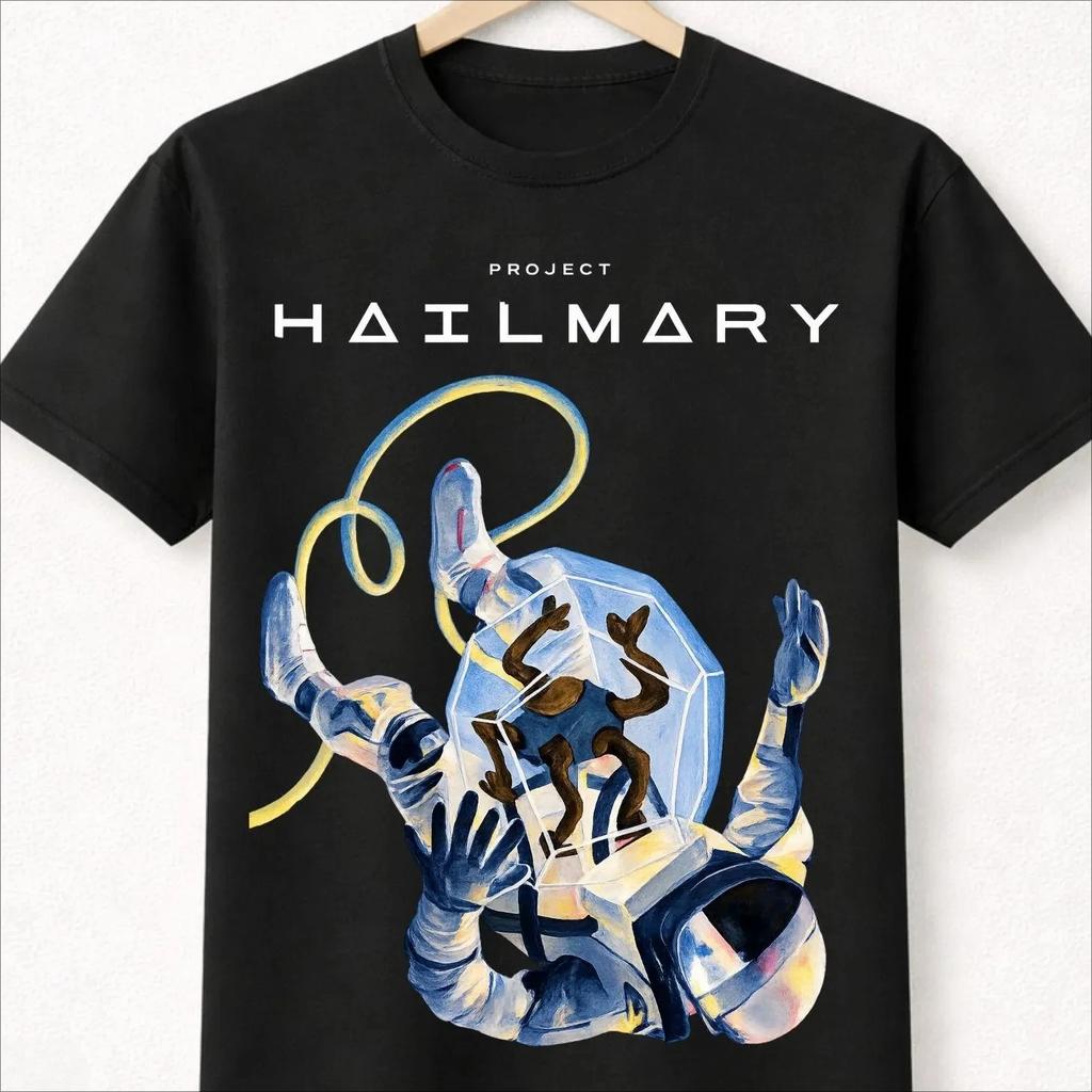 Project Hail Mary Ryland Grace Rocky graphic 100Cotton unisex shirt Andy Weir 2026 Summer New fashion Y2k Short sleeve Tshirt