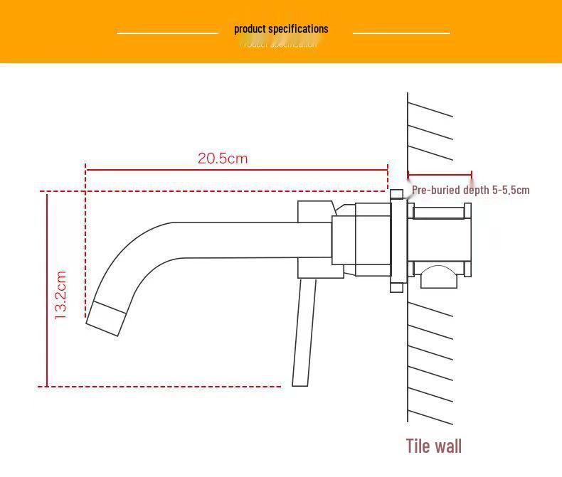 Concealed Wall-Mount Hot/Cold Basin Faucet for Hotel Projects