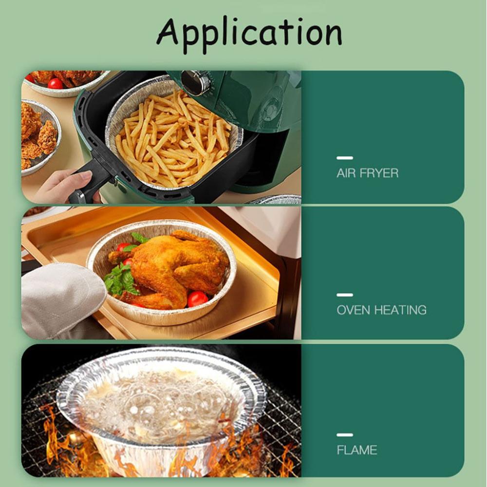 Round Oil-Proof for Baking,BBQ,Cooking Foil Tray Air Fryer Accessories Steaming Basket Mat Bakeware