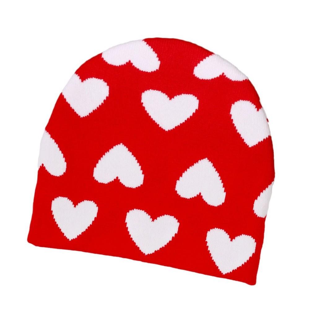 Knit Hat For Women With Heart Shape Design Autumn Winter Fashion Cozy Accessory