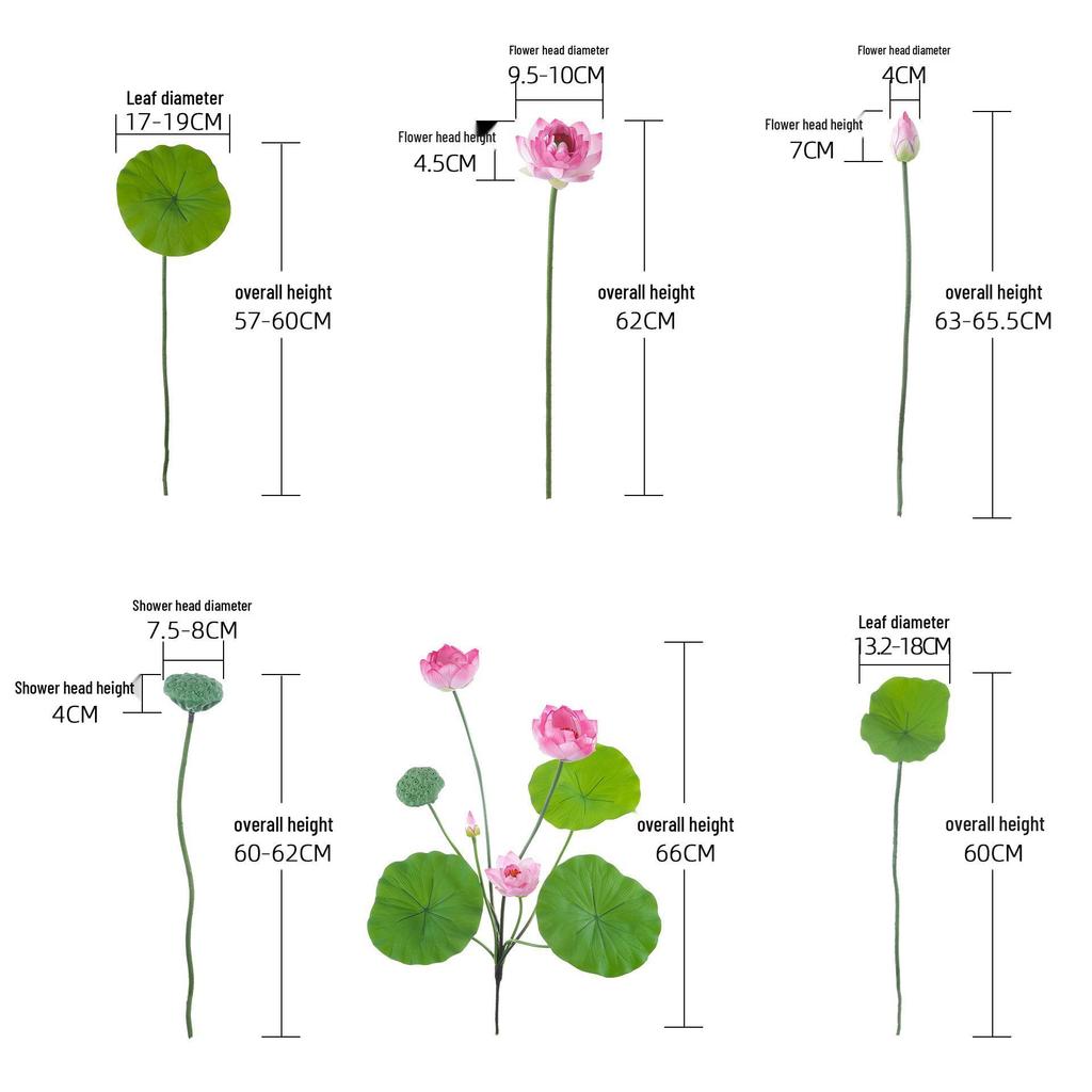 Lotus Flower & Leaf Artificial Decoration - Green Plant Handicraft INS Style for Wedding