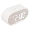 Digital Alarm Clock USB LED Display White Light Mirror Electronic Desktop Clock for Bedroom Living Room