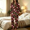 Women's Christmas Print Set, Long Sleeve Top and Long Pants Casual Fashion