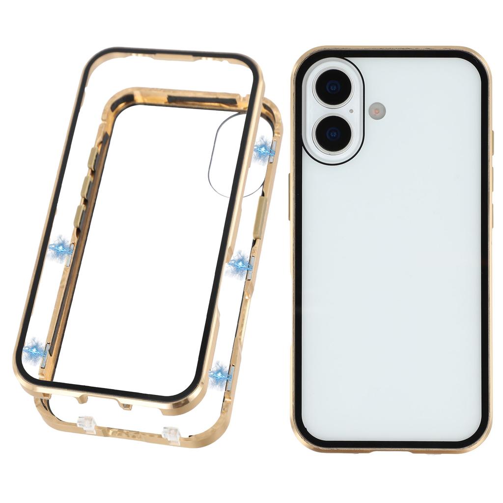 For iPhone 17 Case Double-Sided Tempered Glass Magnetic Clear Phone Cover