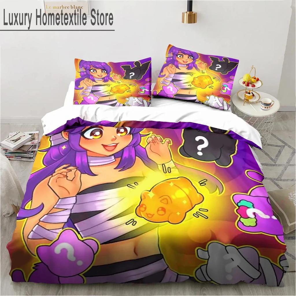 Cartoon Game Cute Aphmau With Wings Bedding Set Boys Girls Twin Queen King Size Duvet Cover Pillowcase Bed Boys Adult